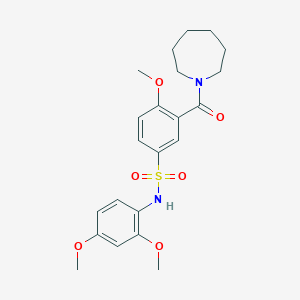 3-(azepan-1-ylcarbonyl)-N-(2,4-dimethoxyphenyl)-4-methoxybenzenesulfonamide