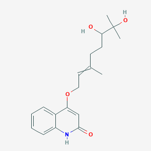 molecular formula C19H25NO4 B12480885 4-(6,7-dihydroxy-3,7-dimethyloct-2-enoxy)-1H-quinolin-2-one 