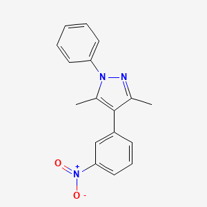 molecular formula C17H15N3O2 B12480896 3,5-Dimethyl-4-(3-nitrophenyl)-1-phenylpyrazole CAS No. 5789-38-8