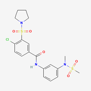 4-chloro-N-{3-[methyl(methylsulfonyl)amino]phenyl}-3-(pyrrolidin-1-ylsulfonyl)benzamide