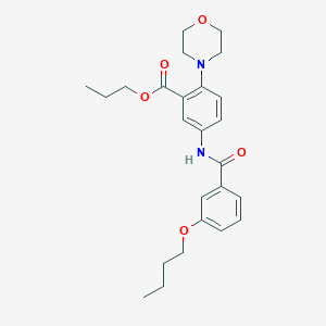 Propyl 5-{[(3-butoxyphenyl)carbonyl]amino}-2-(morpholin-4-yl)benzoate