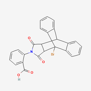 molecular formula C25H16BrNO4 B12480958 2-(1-Bromo-16,18-dioxo-17-azapentacyclo[6.6.5.0~2,7~.0~9,14~.0~15,19~]nonadeca-2,4,6,9,11,13-hexaen-17-yl)benzoic acid (non-preferred name) 