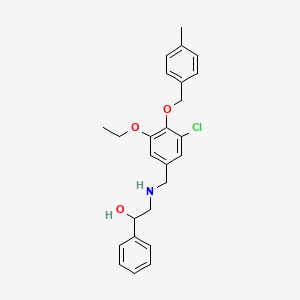 molecular formula C25H28ClNO3 B12480962 2-({3-Chloro-5-ethoxy-4-[(4-methylbenzyl)oxy]benzyl}amino)-1-phenylethanol 