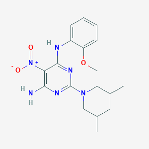 2-(3,5-dimethylpiperidin-1-yl)-N-(2-methoxyphenyl)-5-nitropyrimidine-4,6-diamine