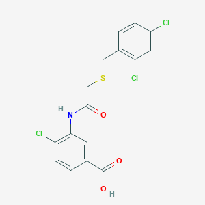 4-Chloro-3-({[(2,4-dichlorobenzyl)sulfanyl]acetyl}amino)benzoic acid