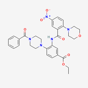 Ethyl 3-({[2-(morpholin-4-yl)-5-nitrophenyl]carbonyl}amino)-4-[4-(phenylcarbonyl)piperazin-1-yl]benzoate