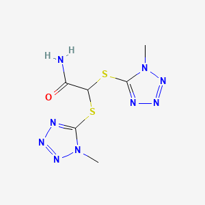 molecular formula C6H9N9OS2 B12480998 2,2-bis[(1-methyl-1H-tetrazol-5-yl)sulfanyl]acetamide 