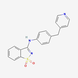 molecular formula C19H15N3O2S B12481006 N-[4-(pyridin-4-ylmethyl)phenyl]-1,2-benzothiazol-3-amine 1,1-dioxide 