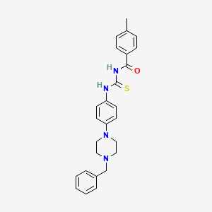 N-{[4-(4-benzylpiperazin-1-yl)phenyl]carbamothioyl}-4-methylbenzamide