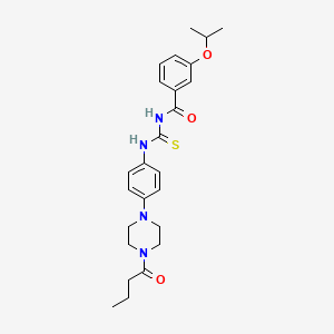 N-{[4-(4-butanoylpiperazin-1-yl)phenyl]carbamothioyl}-3-(propan-2-yloxy)benzamide