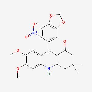 6,7-dimethoxy-3,3-dimethyl-9-(6-nitro-1,3-benzodioxol-5-yl)-3,4,9,10-tetrahydroacridin-1(2H)-one