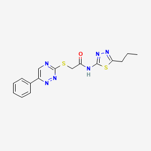 2-[(6-phenyl-1,2,4-triazin-3-yl)sulfanyl]-N-(5-propyl-1,3,4-thiadiazol-2-yl)acetamide