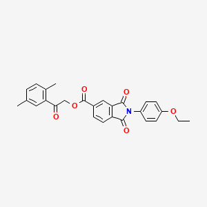 molecular formula C27H23NO6 B12481087 2-(2,5-dimethylphenyl)-2-oxoethyl 2-(4-ethoxyphenyl)-1,3-dioxo-2,3-dihydro-1H-isoindole-5-carboxylate 