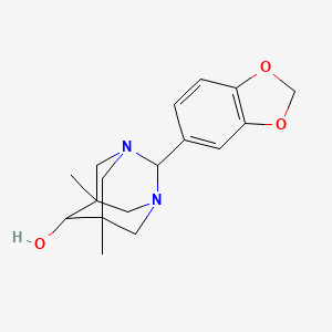 molecular formula C17H22N2O3 B12481096 2-(1,3-Benzodioxol-5-yl)-5,7-dimethyl-1,3-diazatricyclo[3.3.1.1~3,7~]decan-6-ol 