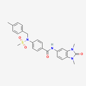 molecular formula C25H26N4O4S B12481100 N-(1,3-dimethyl-2-oxo-2,3-dihydro-1H-benzimidazol-5-yl)-4-[(4-methylbenzyl)(methylsulfonyl)amino]benzamide 