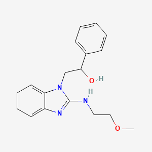 molecular formula C18H21N3O2 B12481148 2-{2-[(2-methoxyethyl)amino]-1H-benzimidazol-1-yl}-1-phenylethanol 