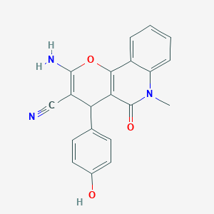 2-amino-4-(4-hydroxyphenyl)-6-methyl-5-oxo-5,6-dihydro-4H-pyrano[3,2-c]quinoline-3-carbonitrile