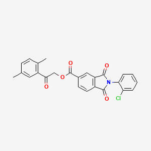 molecular formula C25H18ClNO5 B12481183 2-(2,5-dimethylphenyl)-2-oxoethyl 2-(2-chlorophenyl)-1,3-dioxo-2,3-dihydro-1H-isoindole-5-carboxylate 