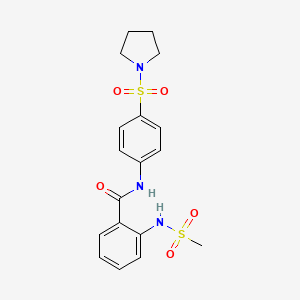 molecular formula C18H21N3O5S2 B12481219 2-[(methylsulfonyl)amino]-N-[4-(pyrrolidin-1-ylsulfonyl)phenyl]benzamide 