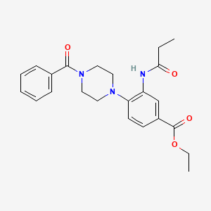 Ethyl 4-[4-(phenylcarbonyl)piperazin-1-yl]-3-(propanoylamino)benzoate