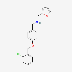 1-{4-[(2-chlorobenzyl)oxy]phenyl}-N-(furan-2-ylmethyl)methanamine