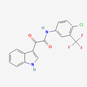 molecular formula C17H10ClF3N2O2 B12481247 N-[4-chloro-3-(trifluoromethyl)phenyl]-2-(1H-indol-3-yl)-2-oxoacetamide 