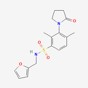 molecular formula C17H20N2O4S B12481254 N-(furan-2-ylmethyl)-2,4-dimethyl-3-(2-oxopyrrolidin-1-yl)benzenesulfonamide 