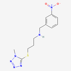 molecular formula C12H16N6O2S B12481257 3-[(1-methyl-1H-tetrazol-5-yl)sulfanyl]-N-(3-nitrobenzyl)propan-1-amine 