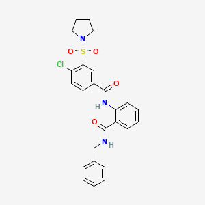 molecular formula C25H24ClN3O4S B12481258 N-[2-(benzylcarbamoyl)phenyl]-4-chloro-3-(pyrrolidin-1-ylsulfonyl)benzamide 