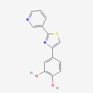 molecular formula C14H10N2O2S B12481285 4-[2-(Pyridin-3-yl)-1,3-thiazol-4-yl]benzene-1,2-diol 