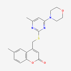 6-methyl-4-({[4-methyl-6-(morpholin-4-yl)pyrimidin-2-yl]sulfanyl}methyl)-2H-chromen-2-one