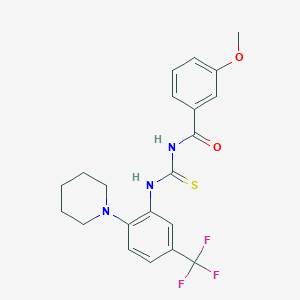 3-methoxy-N-{[2-(piperidin-1-yl)-5-(trifluoromethyl)phenyl]carbamothioyl}benzamide