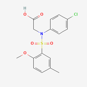 molecular formula C16H16ClNO5S B12481359 N-(4-chlorophenyl)-N-[(2-methoxy-5-methylphenyl)sulfonyl]glycine 