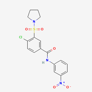 4-chloro-N-(3-nitrophenyl)-3-(pyrrolidin-1-ylsulfonyl)benzamide