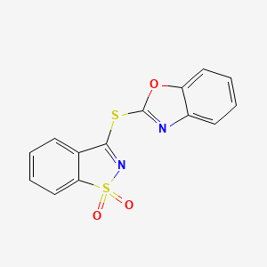 2-[(1,1-Dioxido-1,2-benzothiazol-3-yl)sulfanyl]-1,3-benzoxazole