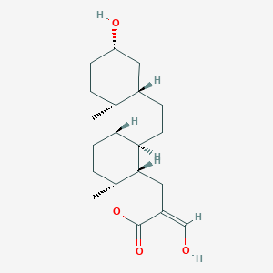 molecular formula C20H30O4 B1248142 3β，13-二羟基-16-(羟基亚甲基)-13，17-seco-5α-雄甾烷-17-酸，δ-内酯 