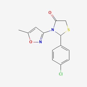 molecular formula C13H11ClN2O2S B12481440 2-(4-Chlorophenyl)-3-(5-methyl-1,2-oxazol-3-yl)-1,3-thiazolidin-4-one 