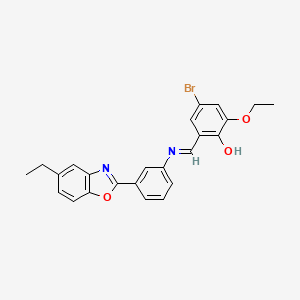 4-bromo-2-ethoxy-6-[(E)-{[3-(5-ethyl-1,3-benzoxazol-2-yl)phenyl]imino}methyl]phenol