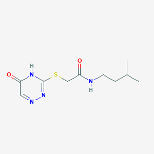 2-[(5-hydroxy-1,2,4-triazin-3-yl)sulfanyl]-N-(3-methylbutyl)acetamide