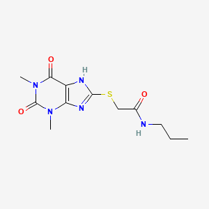 2-[(1,3-dimethyl-2,6-dioxo-2,3,6,9-tetrahydro-1H-purin-8-yl)sulfanyl]-N-propylacetamide