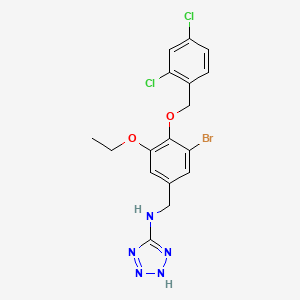 N-({3-Bromo-4-[(2,4-dichlorophenyl)methoxy]-5-ethoxyphenyl}methyl)-2H-1,2,3,4-tetrazol-5-amine