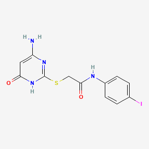 molecular formula C12H11IN4O2S B12481484 2-[(4-amino-6-oxo-1,6-dihydropyrimidin-2-yl)sulfanyl]-N-(4-iodophenyl)acetamide 