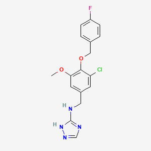 N-{3-chloro-4-[(4-fluorobenzyl)oxy]-5-methoxybenzyl}-1H-1,2,4-triazol-3-amine