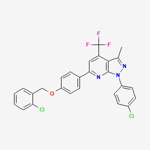 6-{4-[(2-chlorobenzyl)oxy]phenyl}-1-(4-chlorophenyl)-3-methyl-4-(trifluoromethyl)-1H-pyrazolo[3,4-b]pyridine