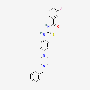 N-{[4-(4-benzylpiperazin-1-yl)phenyl]carbamothioyl}-3-fluorobenzamide