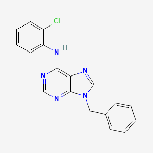 molecular formula C18H14ClN5 B12481521 9-benzyl-N-(2-chlorophenyl)-9H-purin-6-amine 