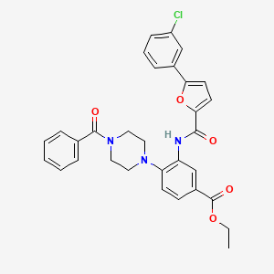 Ethyl 3-({[5-(3-chlorophenyl)furan-2-yl]carbonyl}amino)-4-[4-(phenylcarbonyl)piperazin-1-yl]benzoate