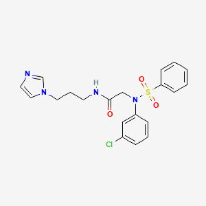 N~2~-(3-chlorophenyl)-N-[3-(1H-imidazol-1-yl)propyl]-N~2~-(phenylsulfonyl)glycinamide