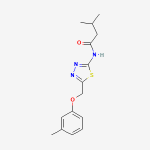 molecular formula C15H19N3O2S B12481573 3-methyl-N-{5-[(3-methylphenoxy)methyl]-1,3,4-thiadiazol-2-yl}butanamide 