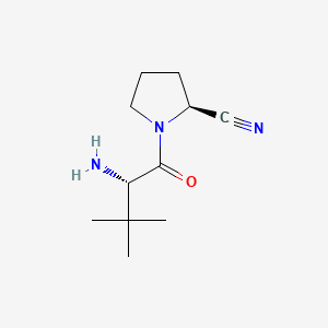 molecular formula C11H19N3O B1248158 2-Pyrrolidinecarbonitrile, 1-((2S)-2-amino-3,3-dimethyl-1-oxobutyl)-, (2S)- CAS No. 171092-64-1